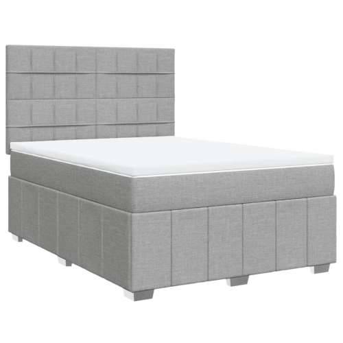 Krevet box spring s madracem svjetlosiva 160x200 cm tkanina Svjetlosiva 160 x 200 cm Blok s kvadratima Cijena