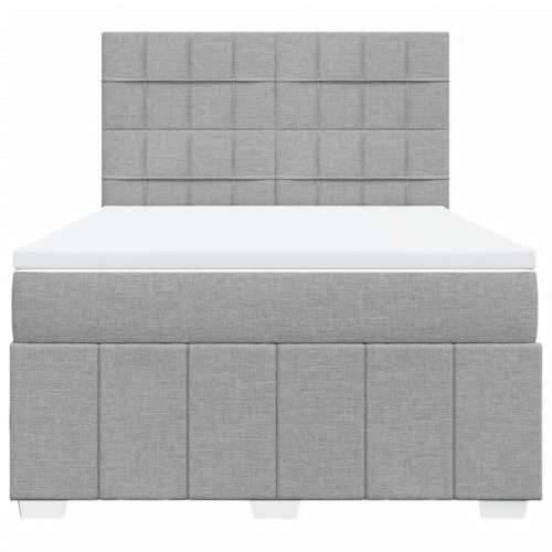 Krevet box spring s madracem svjetlosiva 160x200 cm tkanina Svjetlosiva 160 x 200 cm Blok s kvadratima Cijena