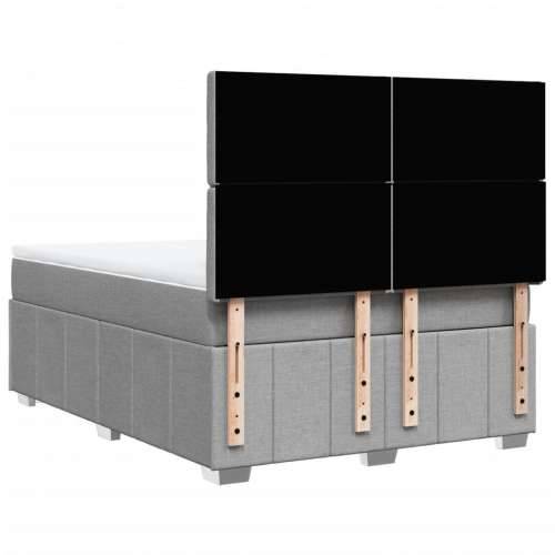 Krevet box spring s madracem svjetlosiva 160x200 cm tkanina - Svjetlosiva 160 x 200 cm gumbi Cijena