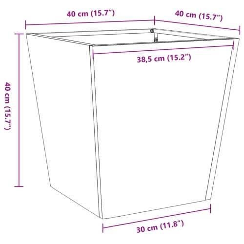 Vrtne sadilica 40x40x40 m Pohabani čelik - Otporni čelik / smeđa 40 x 40 x 40 cm 1 Cijena