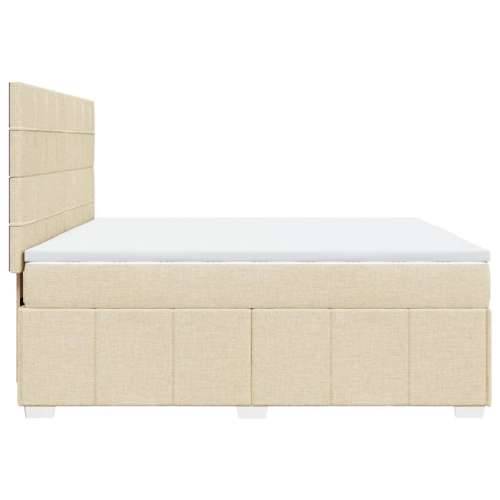 Krevet s oprugama i madracem krem 180x200 cm od tkanine - Krema 180 x 200 cm Blok s kvadratima Cijena