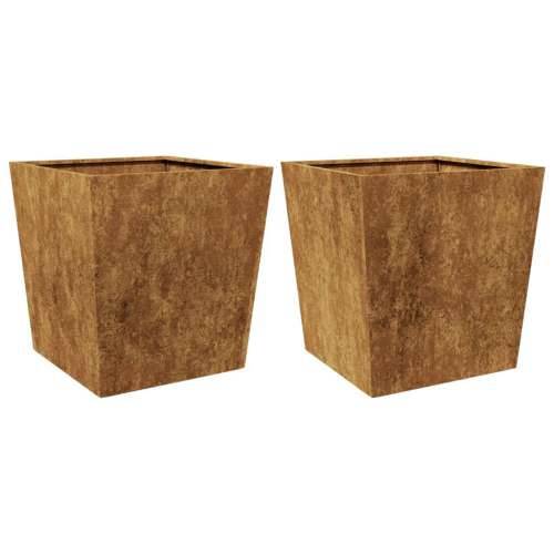Vrtne sadilice 2 kom 50 x 50 x 50 cm Pohabani čelik - Otporni čelik / smeđa 50 x 50 x 50 cm 2 Cijena