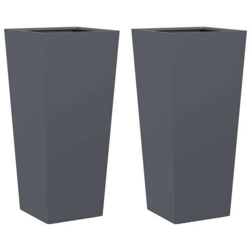 Vrtne sadilice 2 kom antracit 35x35x75 cm čelične - Čelik/antracit 35 x 35 x 75 cm 2 Cijena
