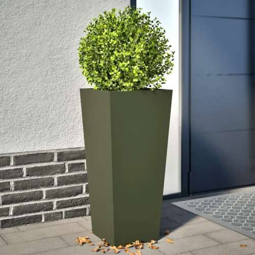 Vrtne sadilice 2 kom maslinastozelene 35x35x75 cm čelične - Čelik/zelena 35 x 35 x 75 cm 2 Cijena