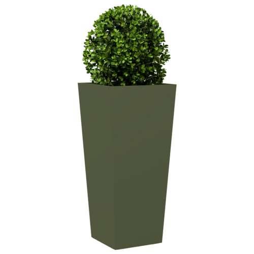 Vrtne sadilice 2 kom maslinastozelene 35x35x75 cm čelične - Čelik/zelena 35 x 35 x 75 cm 2 Cijena