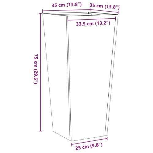 Vrtne sadilice 2 kom 35x35x75 cm od pocinčanog čelika - Pocinčani čelik / siva 35 x 35 x 75 cm 2 Cijena