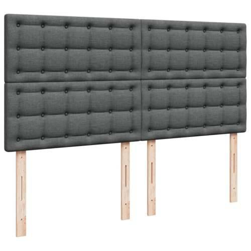 Krevet s oprugama i madracem tamnosivi 200 x 200 cm od tkanine - Tamno siva 200 x 200 cm gumbi Cijena