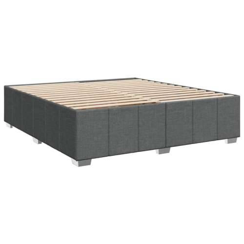 Krevet s oprugama i madracem tamnosivi 200 x 200 cm od tkanine - Tamno siva 200 x 200 cm gumbi Cijena