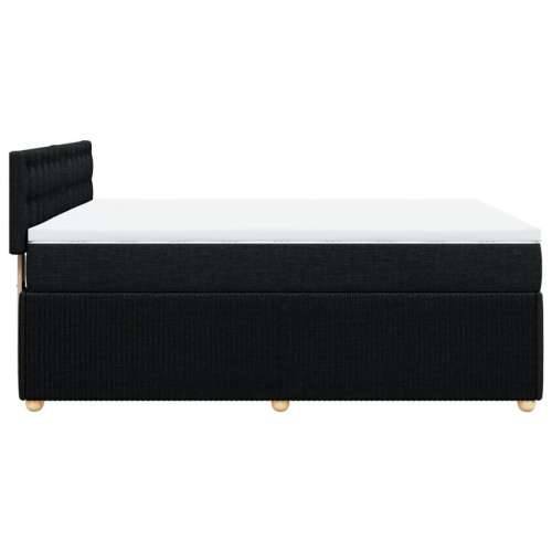Krevet s oprugama i madracem crni 140 x 190 cm od tkanine - Crna 140 x 190 cm gumbi Cijena