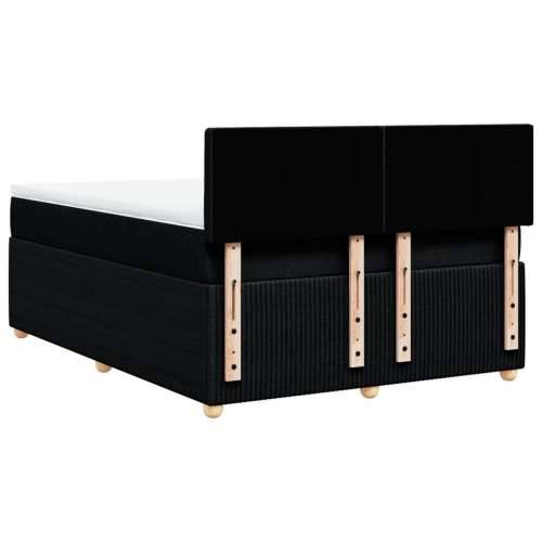 Krevet s oprugama i madracem crni 140 x 190 cm od tkanine - Crna 140 x 190 cm gumbi Cijena