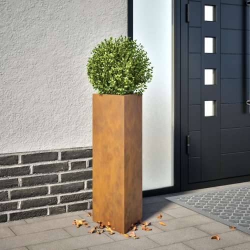 Vrtne sadilice 2kom trokutasta 30x26x75cm Pohabani čelik - Otporni čelik / smeđa 30 x 26 x 75 cm 2 Cijena