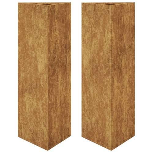 Vrtne sadilice 2kom trokutasta 30x26x75cm Pohabani čelik - Otporni čelik / smeđa 30 x 26 x 75 cm 2 Cijena