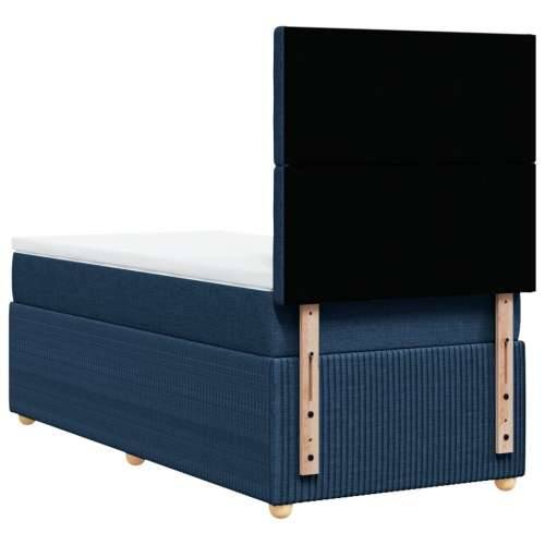 Krevet s oprugama i madracem plavi 100 x 200 cm od tkanine - Plava 100 x 200 cm gumbi Cijena