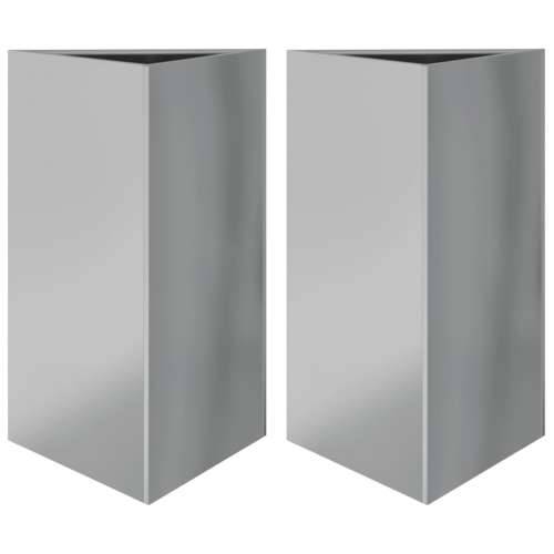 Vrtne sadilice 2kom trokutasta 50x43x75 cm od pocinčanog čelika - Pocinčani čelik / siva 50 x 43 x 75 cm 2 Cijena