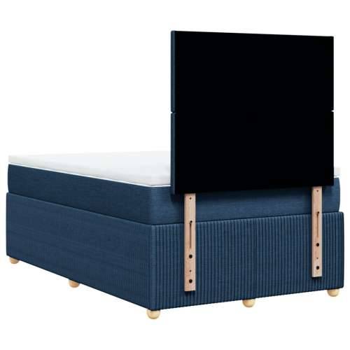 Krevet s oprugama i madracem plavi 120 x 200 cm od tkanine - Plava 120 x 200 cm Gladak dizajn Cijena