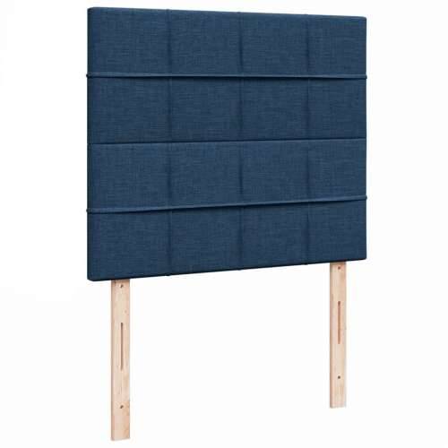 Krevet s oprugama i madracem plavi 120 x 200 cm od tkanine - Plava 120 x 200 cm Blok s kvadratima Cijena