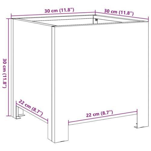 Vrtne sadilice 2 kom 30x30x30 cm od pocinčanog čelika - Pocinčani čelik / siva 30 x 30 x 30 cm 2 Cijena