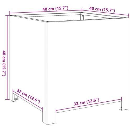 Vrtna sadilice 2 kom 40x40x40 cm od pocinčanog čelika - Pocinčani čelik / siva 40 x 40 x 40 cm 2 Cijena