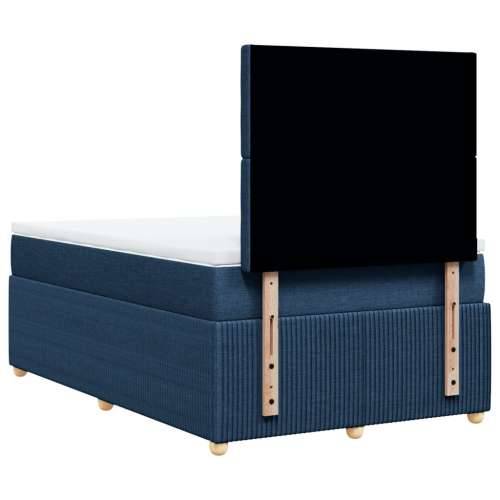 Krevet s oprugama i madracem plavi 120 x 200 cm od tkanine - Plava 120 x 200 cm gumbi Cijena