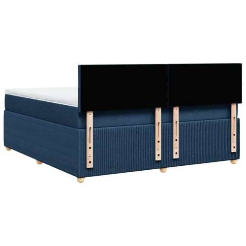 Krevet s oprugama i madracem plavi 180x200 cm od tkanine - Plava 180 x 200 cm Blok s kvadratima Cijena