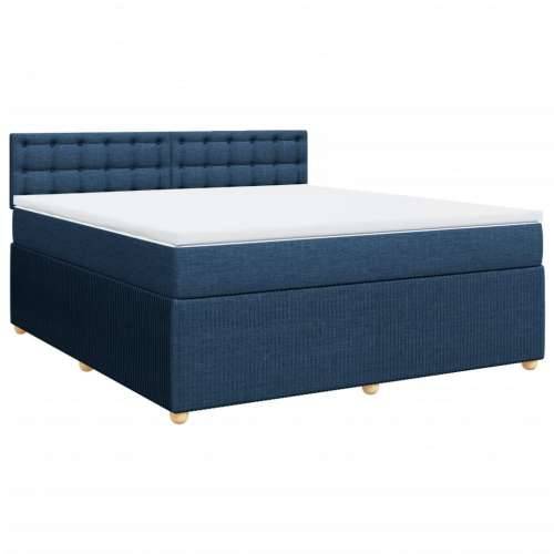Krevet s oprugama i madracem plavi 180x200 cm od tkanine - Plava 180 x 200 cm gumbi Cijena