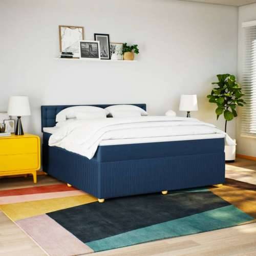 Krevet s oprugama i madracem plavi 180x200 cm od tkanine - Plava 180 x 200 cm gumbi Cijena