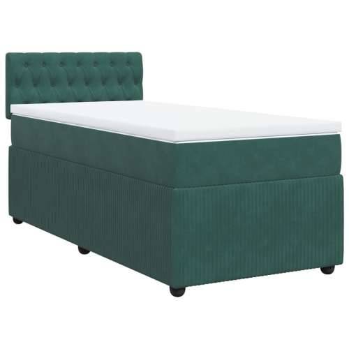 Box spring krevet s madracem tamnozeleni 90x200 cm baršunasti Tamnozelena 90 x 200 cm Dizajn s gumbima Cijena
