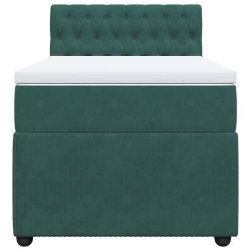 Box spring krevet s madracem tamnozeleni 90x200 cm baršunasti Tamnozelena 90 x 200 cm Dizajn s gumbima Cijena
