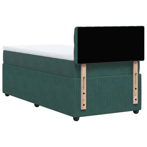 Box spring krevet s madracem tamnozeleni 90x200 cm baršunasti Tamnozelena 90 x 200 cm Dizajn s gumbima Cijena