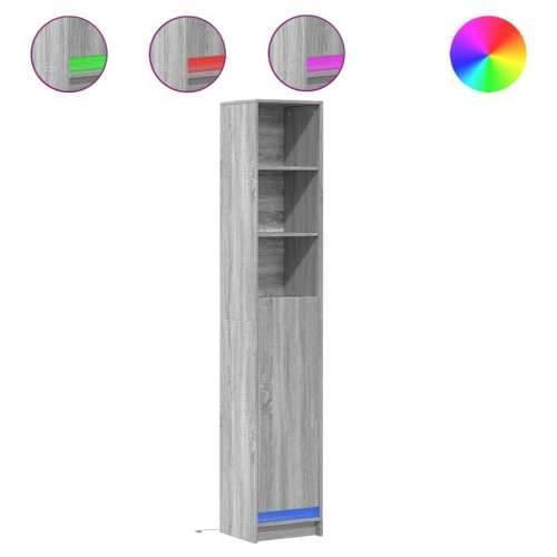 Komoda s LED svjetlima boja hrasta sonome 36x32,5x200 cm drvena Sivi hrast sonoma 1 36 cm Cijena