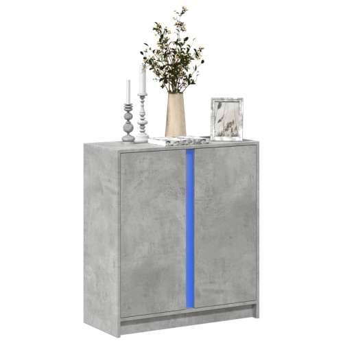 Komoda s LED svjetlima siva boja betona 77x34x85 cm drvena - Beton siva 1 Cijena