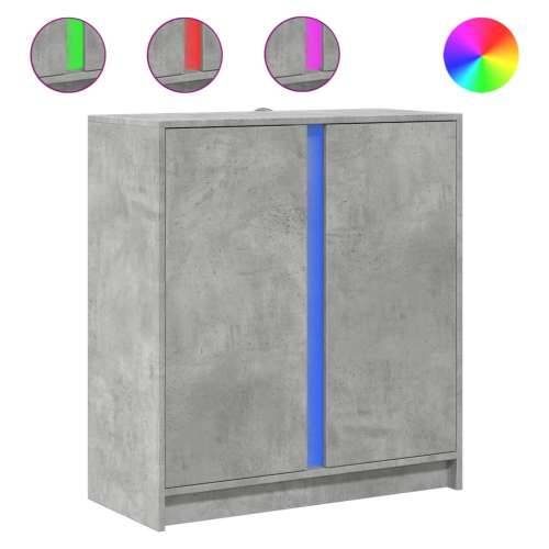 Komoda s LED svjetlima siva boja betona 77x34x85 cm drvena - Beton siva 1 Cijena