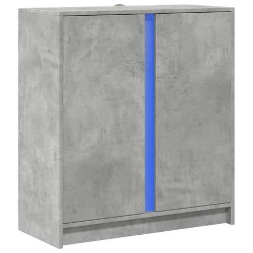 Komoda s LED svjetlima siva boja betona 77x34x85 cm drvena - Beton siva 1 Cijena