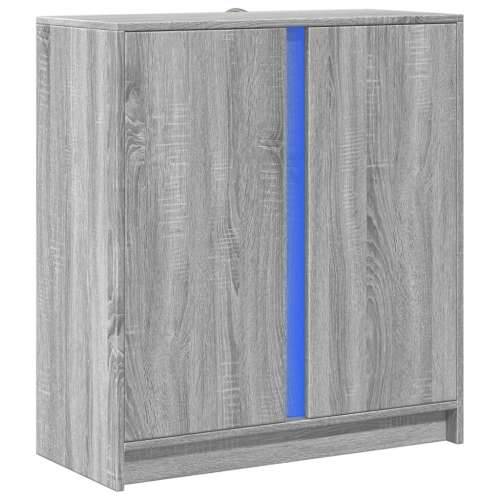 Komoda s LED svjetlima boja hrasta sonome 77x34x85 cm drvena - Sivi hrast sonoma 1 Cijena