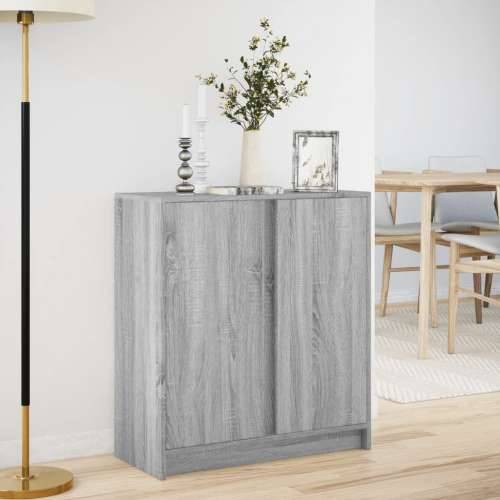Komoda s LED svjetlima boja hrasta sonome 77x34x85 cm drvena - Sivi hrast sonoma 1 Cijena