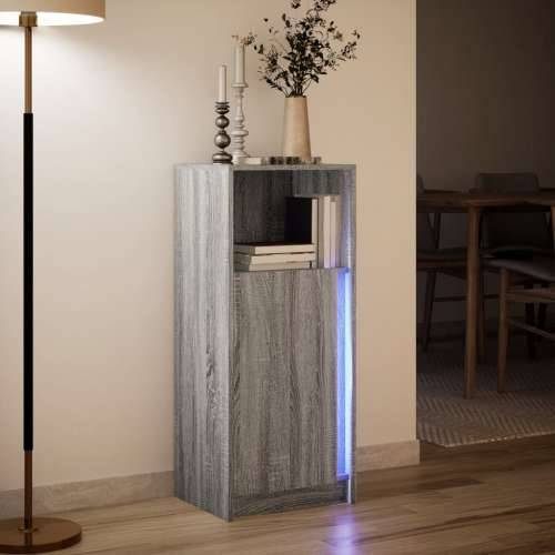 Komoda s LED svjetlima boja hrasta sonome 42,5x34x100 cm drvena - Sivi hrast sonoma 1 42.5 cm Cijena