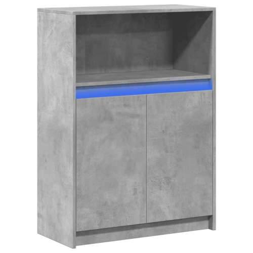 Komoda s LED svjetlima siva boja betona 72x34x100 cm drvena - Beton siva 1 72 cm Cijena