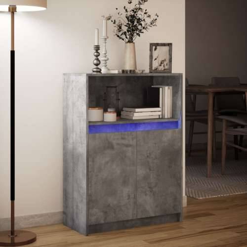 Komoda s LED svjetlima siva boja betona 72x34x100 cm drvena - Beton siva 1 72 cm Cijena