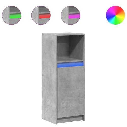 Komoda s LED svjetlima siva boja betona 38x34x100 cm drvena - Beton siva 1 38 cm Cijena