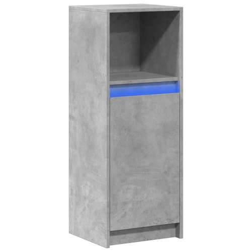 Komoda s LED svjetlima siva boja betona 38x34x100 cm drvena - Beton siva 1 38 cm Cijena