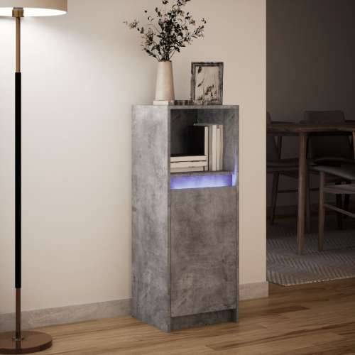 Komoda s LED svjetlima siva boja betona 38x34x100 cm drvena - Beton siva 1 38 cm Cijena