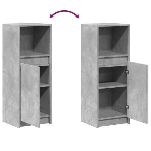 Komoda s LED svjetlima siva boja betona 38x34x100 cm drvena - Beton siva 1 38 cm Cijena