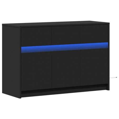 TV ormarić s LED svjetlima crni 91x34x61 cm konstruirano drvo - Crna 1 Cijena