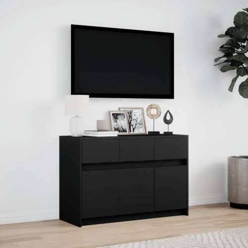 TV ormarić s LED svjetlima crni 91x34x61 cm konstruirano drvo - Crna 1 Cijena
