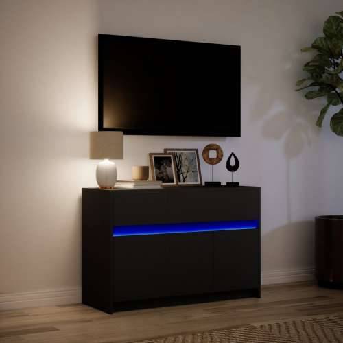 TV ormarić s LED svjetlima crni 91x34x61 cm konstruirano drvo - Crna 1 Cijena
