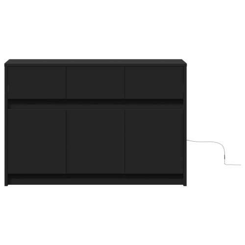 TV ormarić s LED svjetlima crni 91x34x61 cm konstruirano drvo - Crna 1 Cijena
