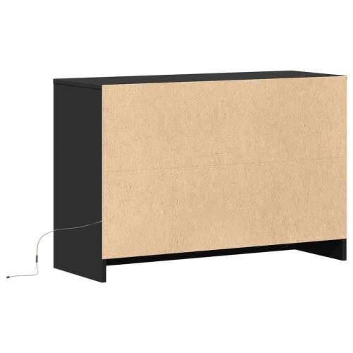 TV ormarić s LED svjetlima crni 91x34x61 cm konstruirano drvo - Crna 1 Cijena