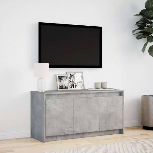 TV ormarić s LED svjetlima boja betona 100x34x50 cm drveni - Beton siva 1 Cijena