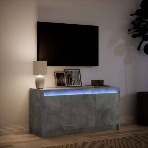 TV ormarić s LED svjetlima boja betona 100x34x50 cm drveni - Beton siva 1 Cijena