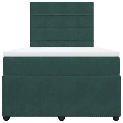 Krevet box spring s madracem tamnozeleni 120x190 cm baršunasti - Tamnozelena 120 x 190 cm Blok s kvadratima Cijena